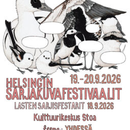 Vuoden 2026 sarjakuvafestivaalit järjestetään 18.–20.9. Kulttuurikeskus Stoassa