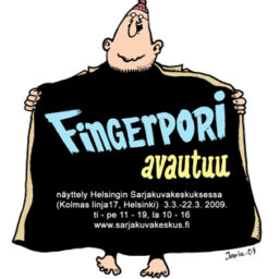 Fingerpori avautuu -näyttely Helsingin Sarjakuvakeskuksessa